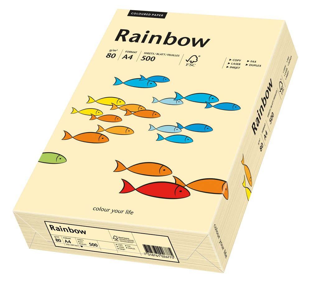 Spalvotas Popierius Rainbow A4, intensyvi kreminė (06), 80 g/m² 500 lapų pakuotėje/ 160 g/m² 250 lapų pakuotėje, 5 pakeliai dėžėje. Spalvotas Popierius Rainbow A4, intensyvi kreminė (06), 80 g/m² 500 lapų pakuotėje/ 160 g/m² 250 lapų pakuotėje, 5 pakeliai dėžėje.