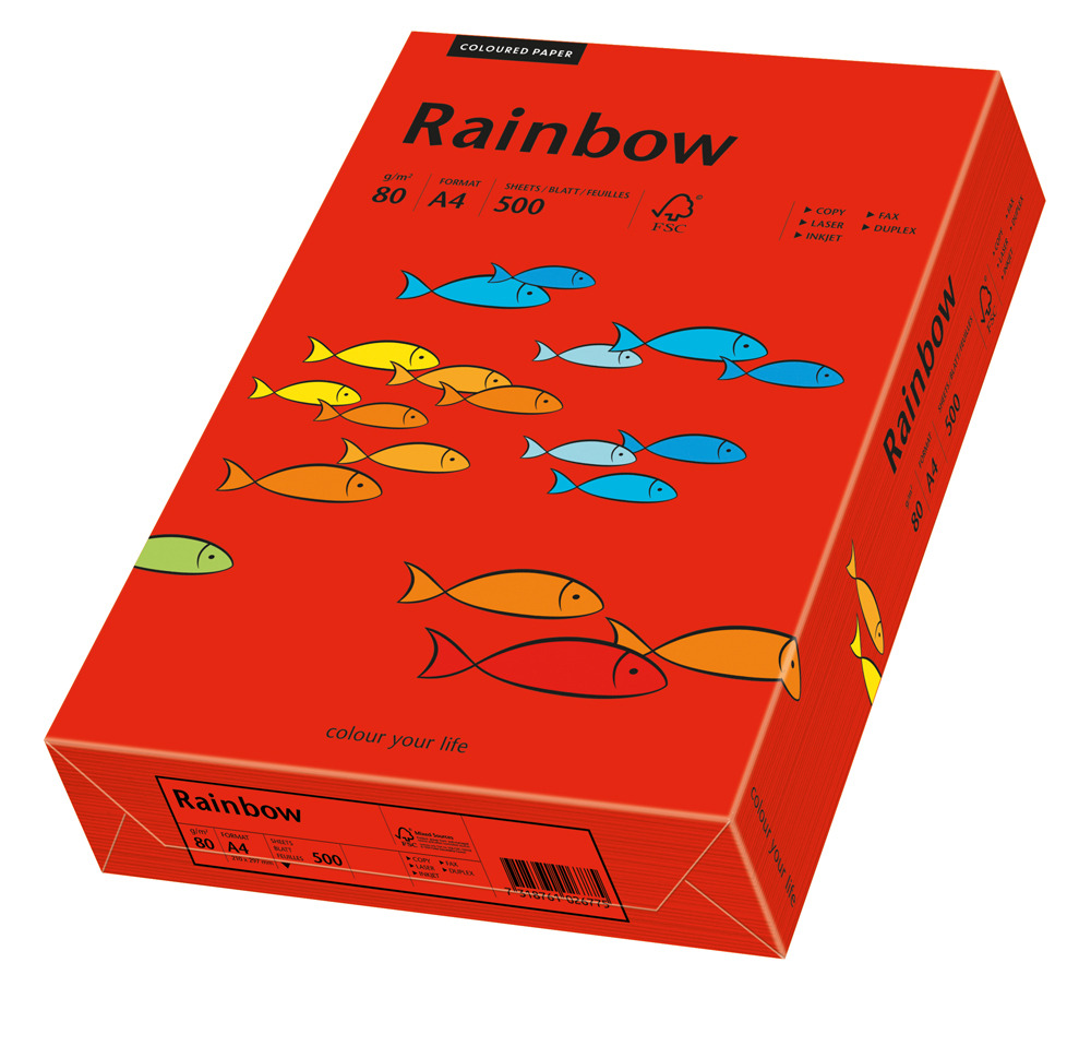 Spalvotas Popierius Rainbow A4, intensyvi raudona (28), 80 g/m² 500 l. pakuotėje/ 160 g/m² 250 l. pakuotėje, 5 pakeliai dėžėje. Spalvotas Popierius Rainbow A4, intensyvi raudona (28), 80 g/m² 500 l. pakuotėje/ 160 g/m² 250 l. pakuotėje, 5 pakeliai dėžėje.
