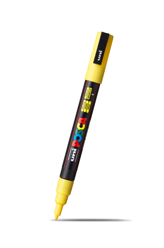 Markeris POSCA PC-3M, yellow/geltonas, 1 vnt.-1 Markeris POSCA PC-3M, yellow/geltonas, 1 vnt.-1
