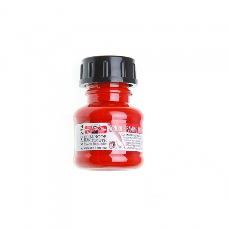 Tušas braižybai KOH-I-NOOR raudonas 20ml. Tušas braižybai KOH-I-NOOR raudonas 20ml.